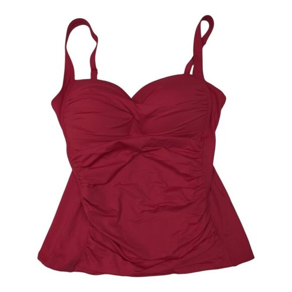 Sea Level Swim Australia Tankini Top Eco Twist Front Red Convertible Women US 10 - Picture 1 of 11